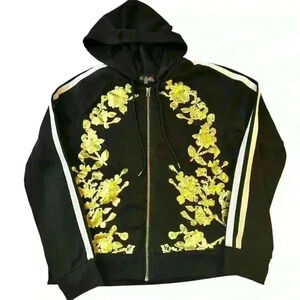 Gold Embellished Full Zip Women’s Hoodie size XL